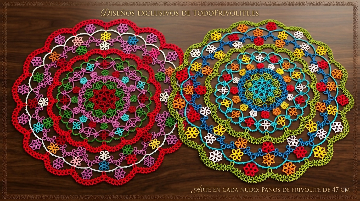 patrón de frivolite de paño de 47 cm