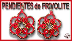 pendientes de frivolite con perlas